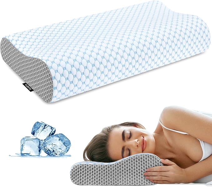 Cervical Neck Pillow for Pain Relief, Contour Memory Foam Pillows for Sleeping by Ylekto