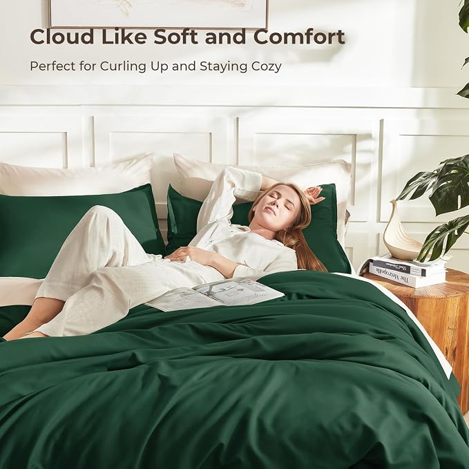 Litanika Oversized King Comforters Emerald Green Super King Size, 3 Pieces - Image 2