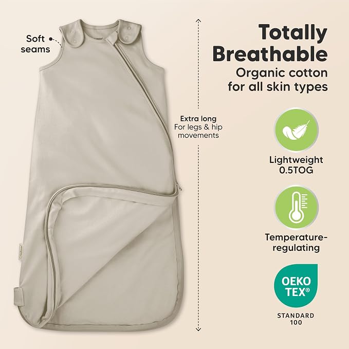 2-Pack Organic Baby Sleep Sacks, 100% Cotton - Image 3