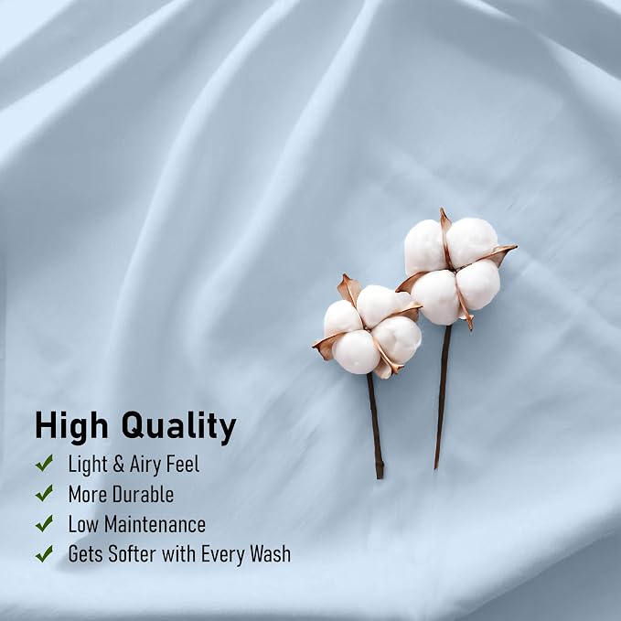 RUVANTI 100% Cotton Sheets – Split King Size Percale Bedding, Cooling & - Image 5