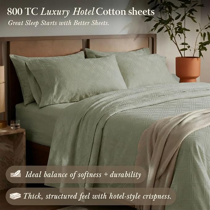 Threadmill Queen Sheet Set for Queen Mattresses | 800 Thread Count Jacquard - Image 2