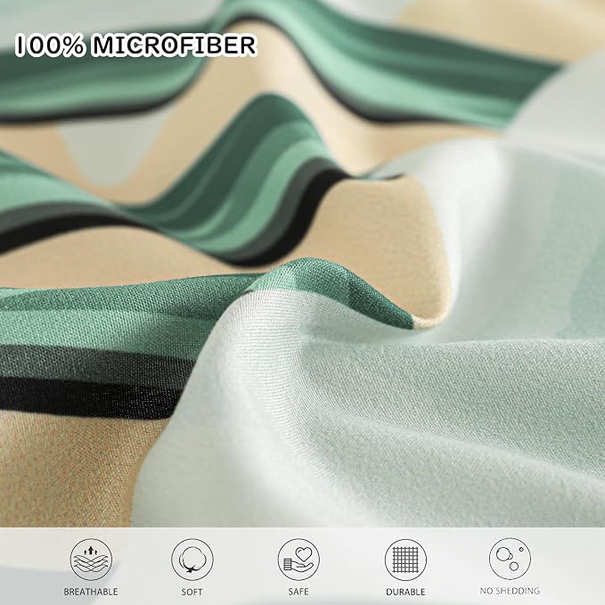 Yogeneg 7 Piece Bed in a Bag Queen Size Comforter Set Khaki Bedding Set - Image 5