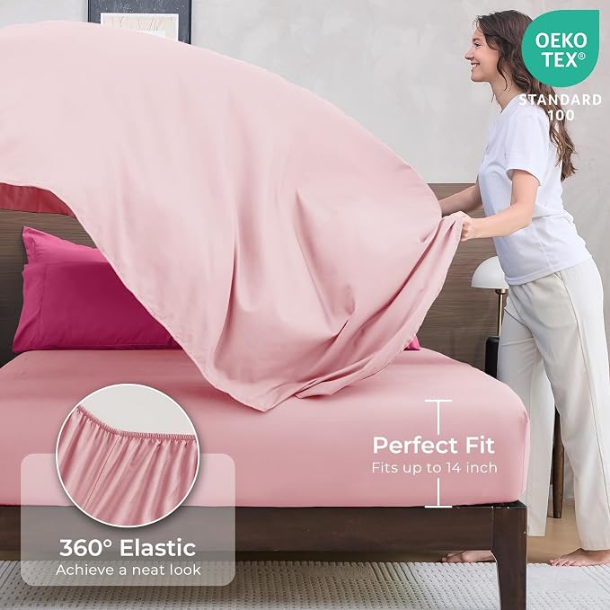 HEVUMYI Hot Pink & Baby Pink Twin-XL Comforter Set - Image 5