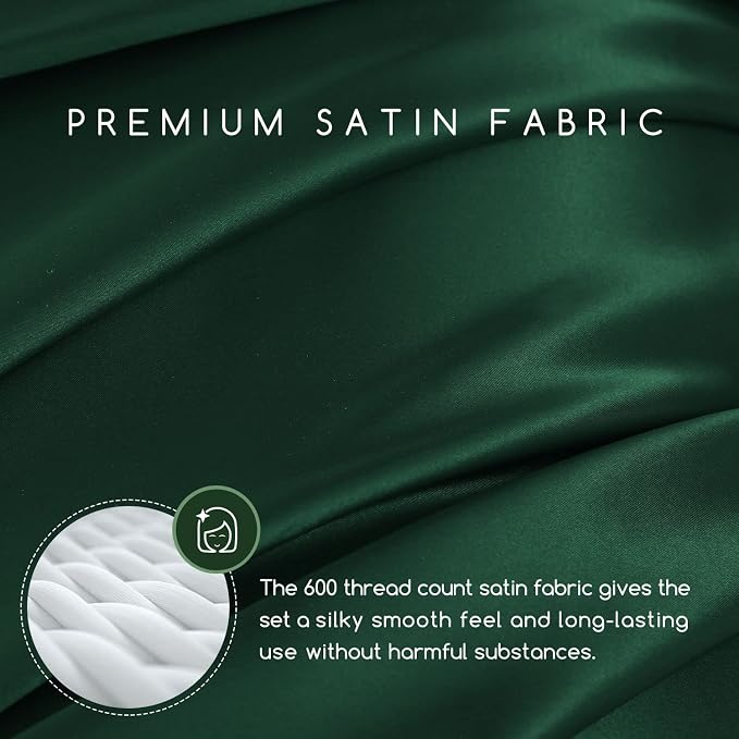 MR&HM Satin Bed Sheets, King Size Sheets Set - Image 3