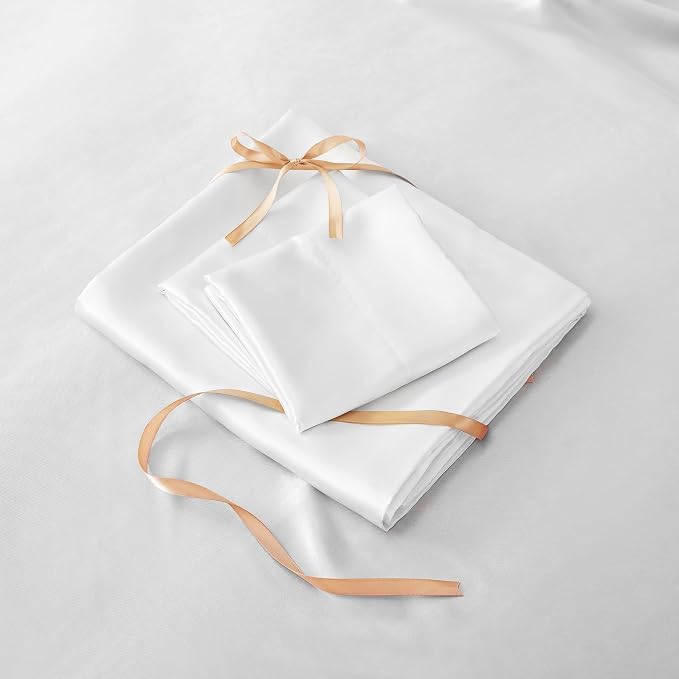 BEDELITE Satin Fitted Sheet and Pillowcase Set, Luxury Soft Similar to Silk - Image 6