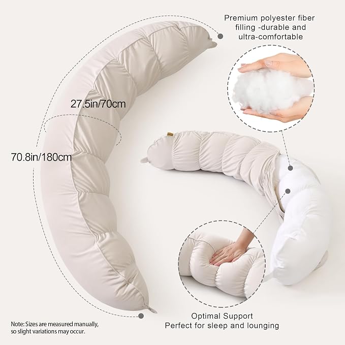 Peallow – Long Round Body Pillow - Image 3