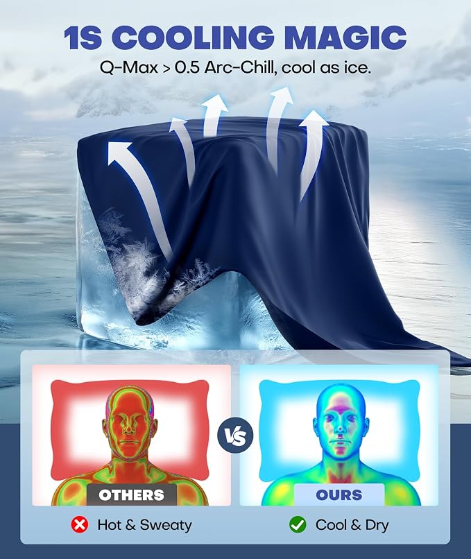 Ice Cooling Pillowcase for Hot Sleepers, Instantly Cool, Stays Cold All Night - Image 2