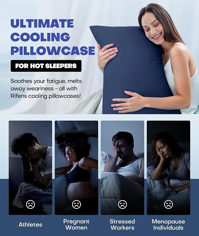 Ice Cooling Pillowcase for Hot Sleepers, Instantly Cool, Stays Cold All Night - Image 6