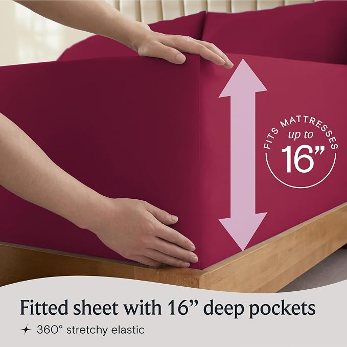 LuxClub 4 PC Full Sheet Set, Breathable Luxury Bed Sheets, Deep Pockets 18" - Image 6