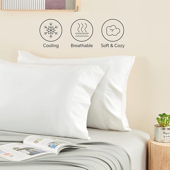 BEDELITE King Size Pillow Cases Set of 2, Rayon Derived from Bamboo, Cooling - Image 4