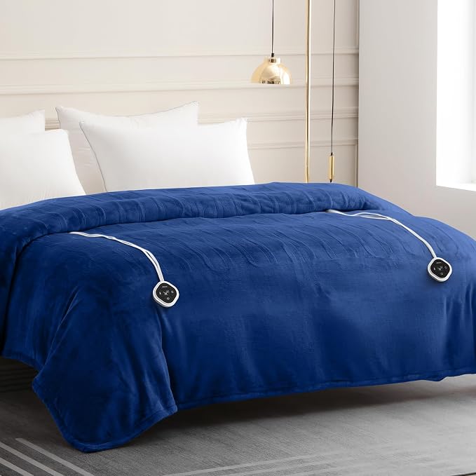 HOMLYNS LuxeHeat Heated Blanket Electric Blanket Queen Size, Soft Flannel - Image 7