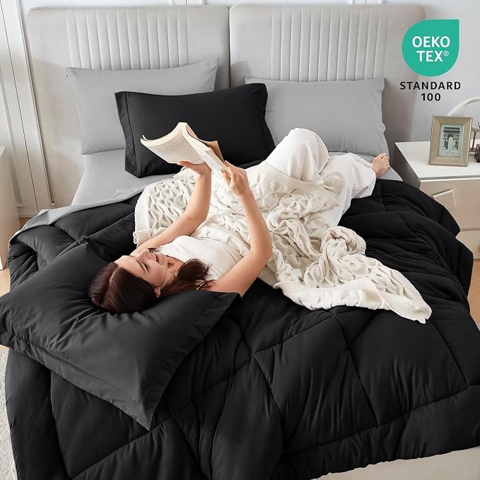 Sasttie King Size Comforter Set, 7 Pieces Bed in a Bag King, Complete Bedding - Image 7