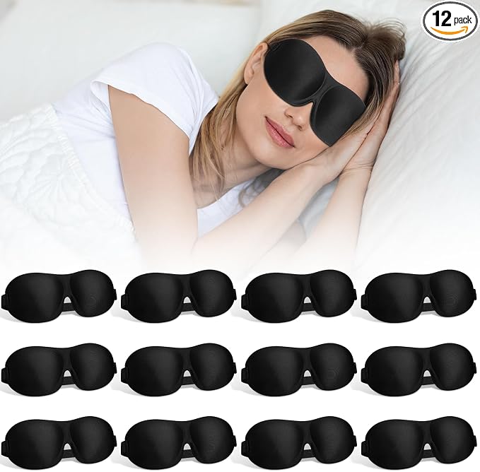Bonuci 12 Pack Sleep Mask Blackout 3D Eye Mask by Bonuci