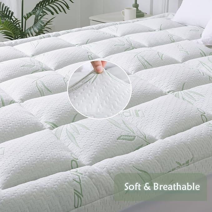 WhatsBedding King Mattress Topper, Soft Pillow Top Mattress Topper - Image 2