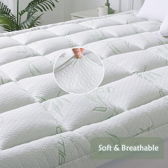 WhatsBedding Queen Mattress Topper, Soft Pillow Top Mattress Topper - Image 2