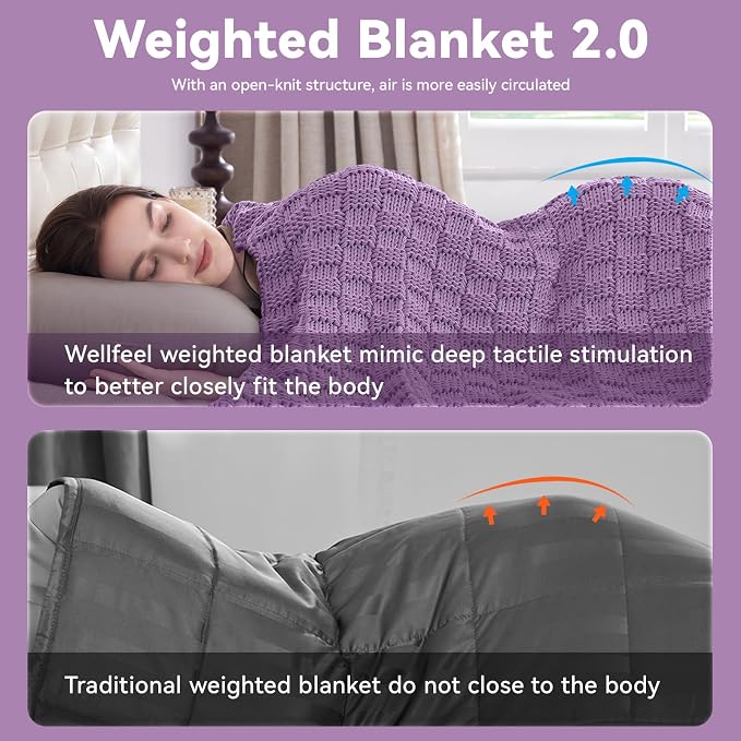 Knitted Weighted Blanket Adults, No Beads Heavy Blanket 36” x 48'' 5lbs - Image 8