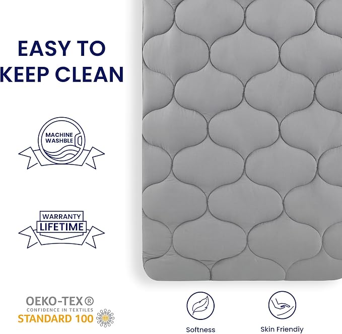 SLEEP ZONE Bedding Quilted Fitted Twin Mattress Pad Cover, Soft Fluffy Pillow - Image 5