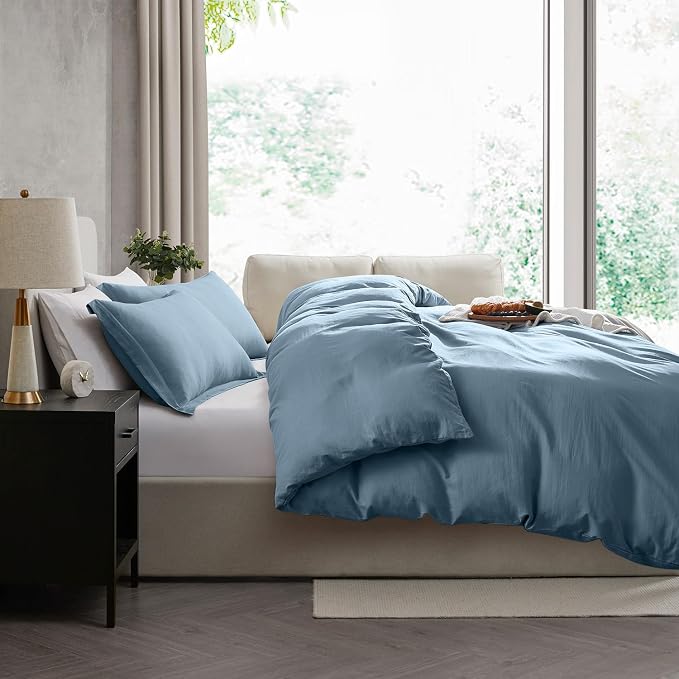 Nestl Stone Blue California King Duvet Cover Sets - Image 7