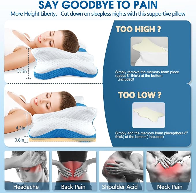 CHxxy Memory Foam Pillows, Cervical Pillow - Image 2