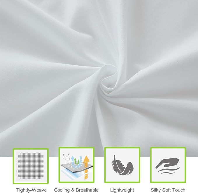 ILAVANDE White Queen Sheets Set 6 Piece, Hotel Luxury Super Soft 1800 Series - Image 4
