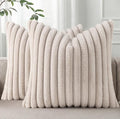 Pallene Faux Fur Plush Throw Pillow Covers 16x16 Set of 2, Luxury Soft Fluffy by PALLENE