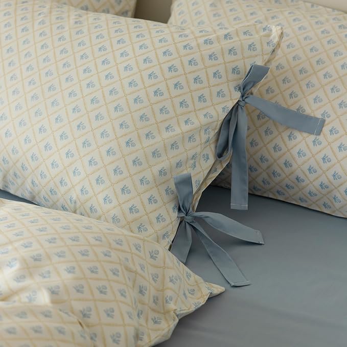 mixinni Blue Floral Duvet Cover Set Twin XL - Image 8
