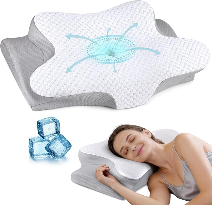 Cervical Neck Pillow for Pain Relief, Ergonomic Contour Pillow, Orthopedic by BESPILLOW