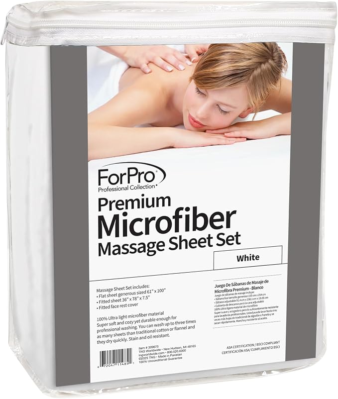 ForPro Professional Collection Premium Microfiber 3-Piece Massage Sheet Set - Image 2