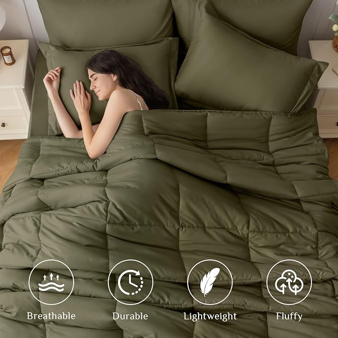 JOLLYVOGUE King Comforter Set, Ultra-Soft Bed in a Bag King Size 7 Pieces - Image 2