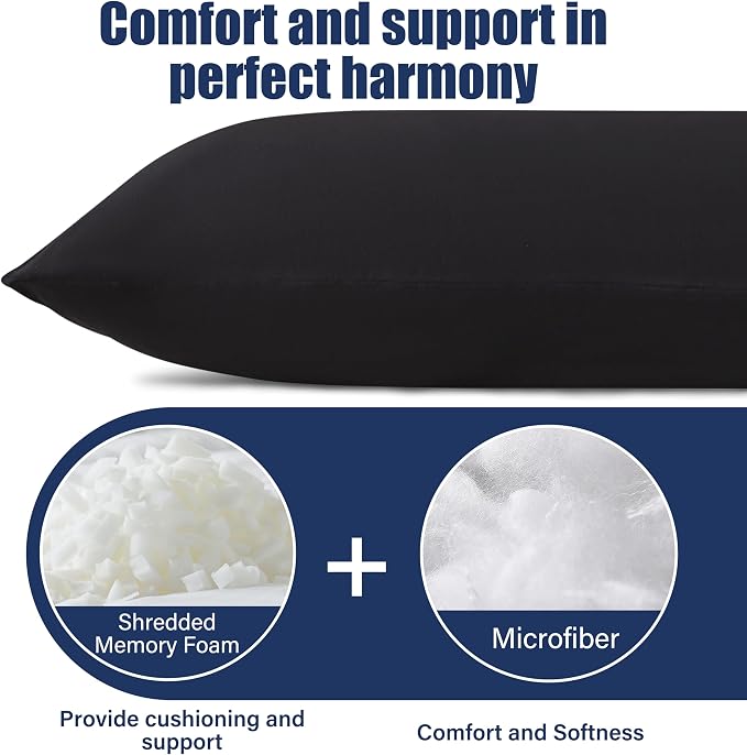 SHOUREN Cotton Memory Foam Body Pillow Insert- Cooling Breathable Full Body - Image 2