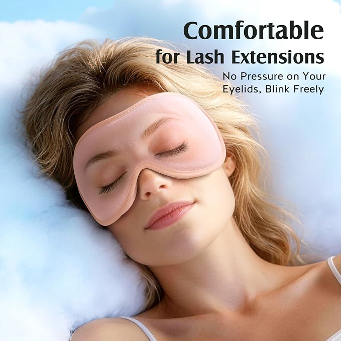 YFONG Sleep Mask for Lash Extensions, Bamboo Viscose & 100% Blackout Eye Mask - Image 2