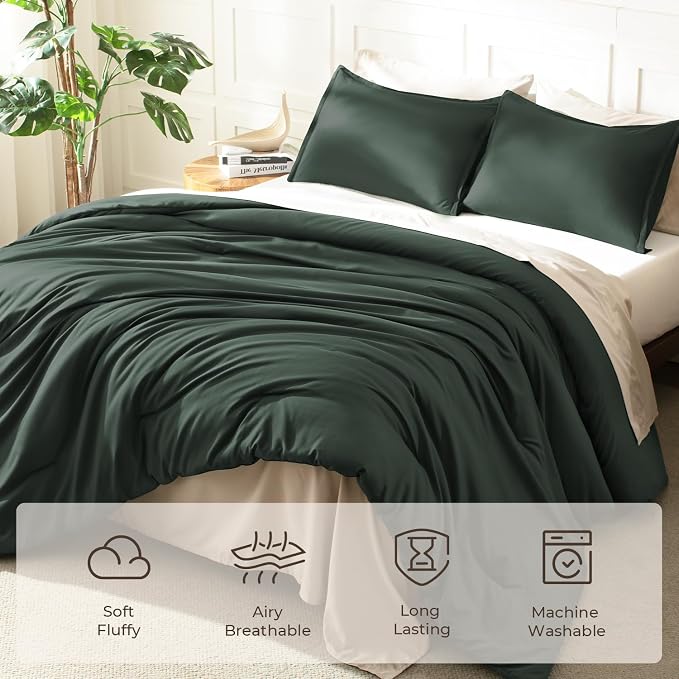 Litanika California King Comforter Set Forest Green - Image 3