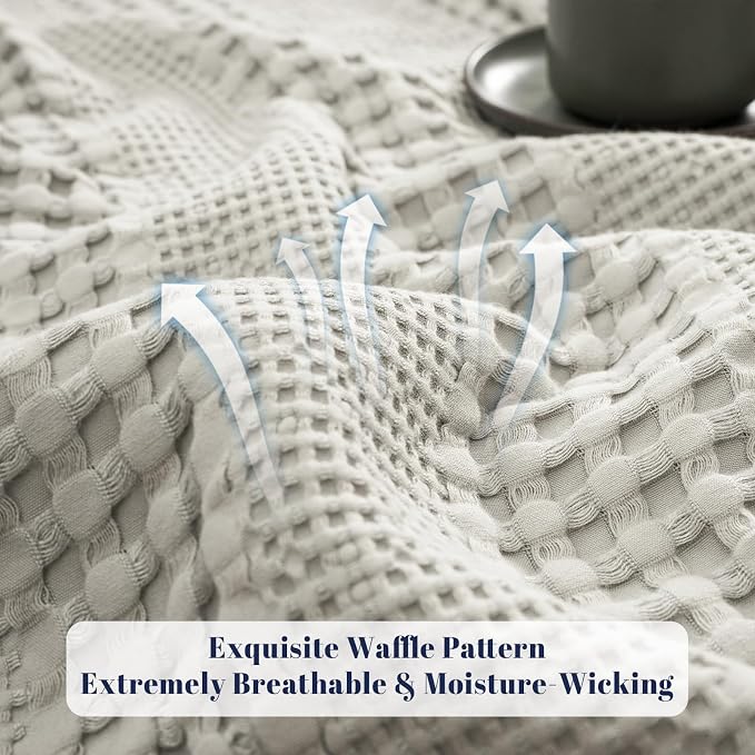 PHF Cooling Waffle Blanket Queen Size, Lightweight 60% Rayon from Bamboo & 40% - Image 4