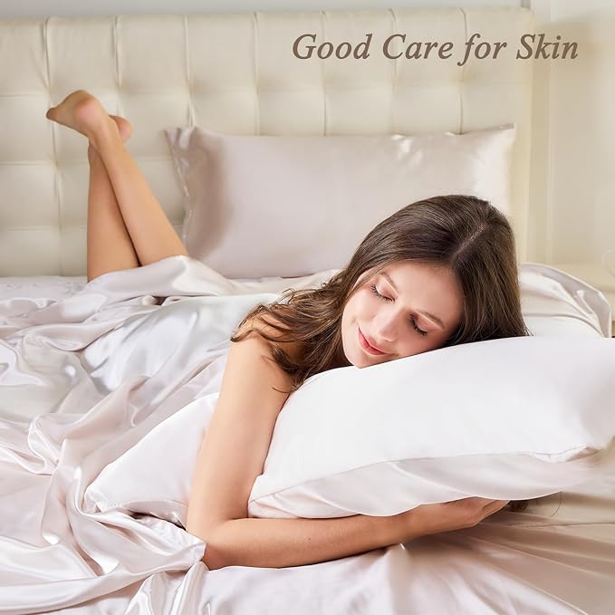 Satin Pillowcase for Hair 2pc, Similar to Silk Pillow Cases, Easier Care Than - Image 2
