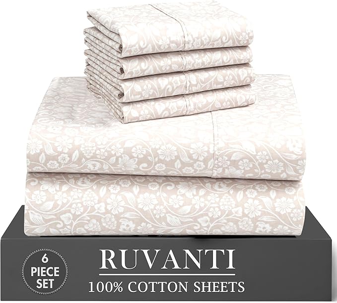 RUVANTI 6 Pcs Cotton Sheets by Ruvanti
