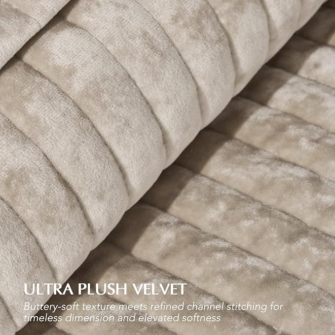 EVERGRACE Velvet Quilt Set California King 118'' x 106'', Luxurious Soft - Image 5