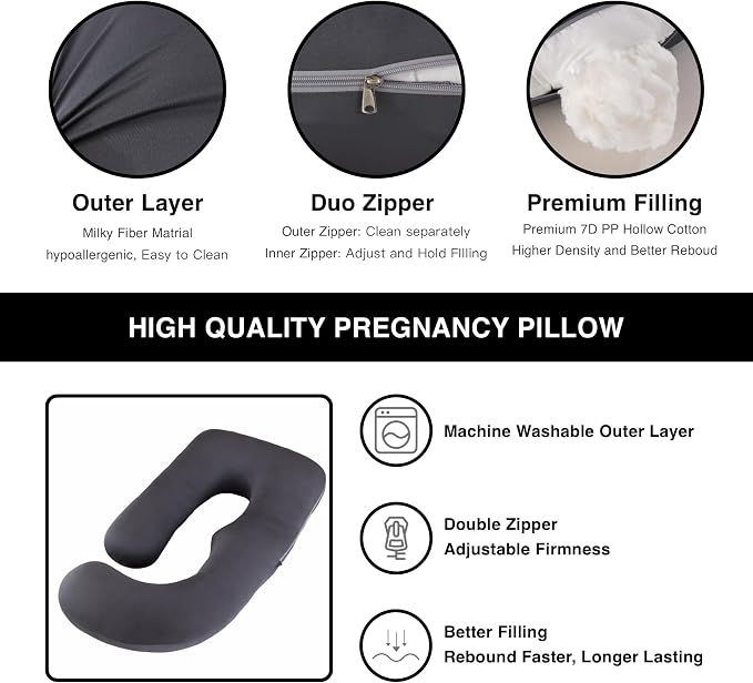 ALLOPERA Pregnancy Pillow, Full Body 57 Inch Maternity Pillow - Image 3
