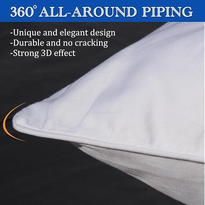 Precoco White Pillow Cases Standard Size-100% Cotton Pillowcase Covers - Image 5