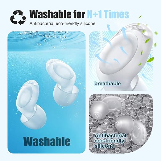 Ear Plugs for Sleeping Noise Reduction, Beinkap Reusable Earplugs Hearing - Image 4