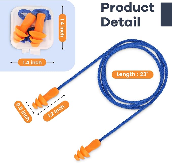 Ear Plugs for Noise Reduction, 10 Pairs Shooting Ear Protection for Gun Range - Image 2