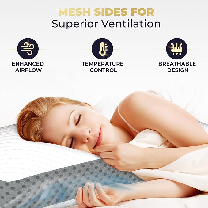 Royal Therapy Memory Foam Pillow, King Neck Pain Relief, - Image 4