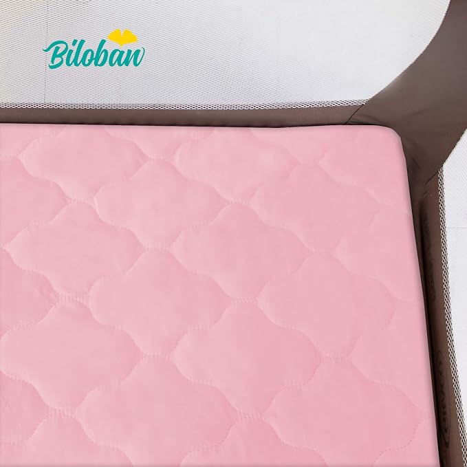 Mattress Pad Cover for Pack and Play Girls, Ultra Soft Pink Waterproof Playard - Image 5