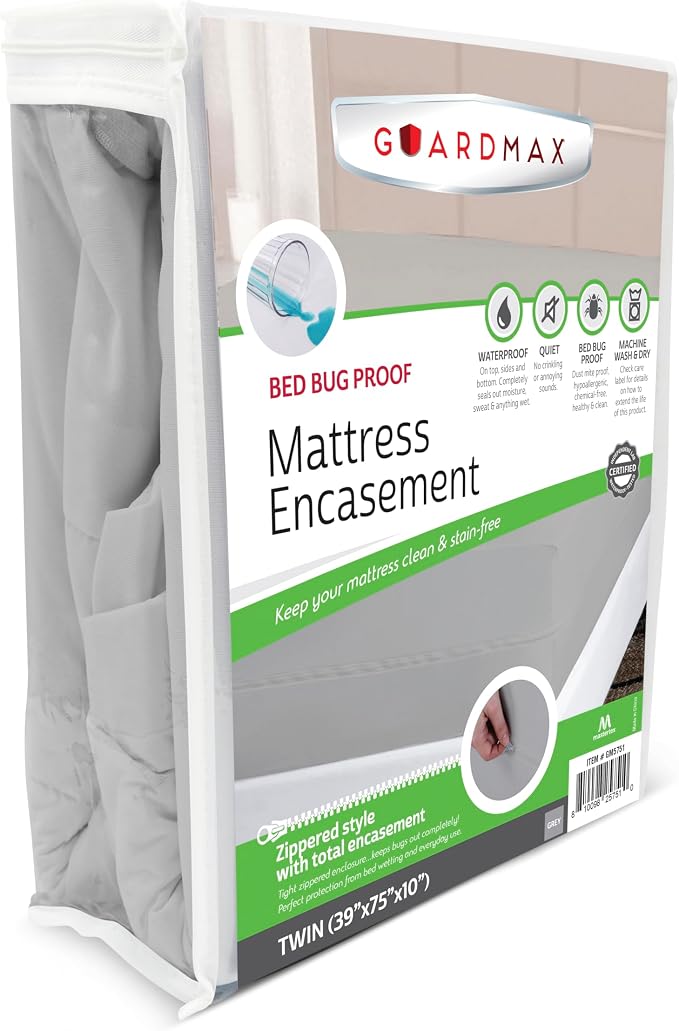 Guardmax Jersey Knitted Twin Zippered Mattress Encasement by Guardmax