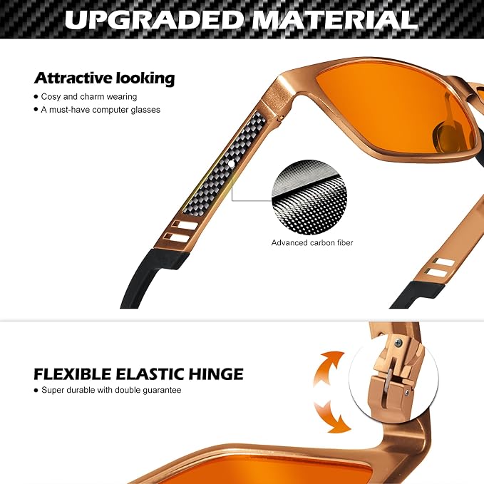 ANYLUV Blue Light Blocking Glasses Men Computer Gaming Glasses Lightweight - Image 3