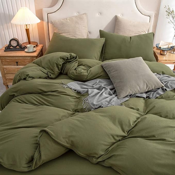 PURE ERA Jersey Knit Duvet Cover Set 100% T-Shirt Cotton Super Soft Comfy 3pc - Image 4