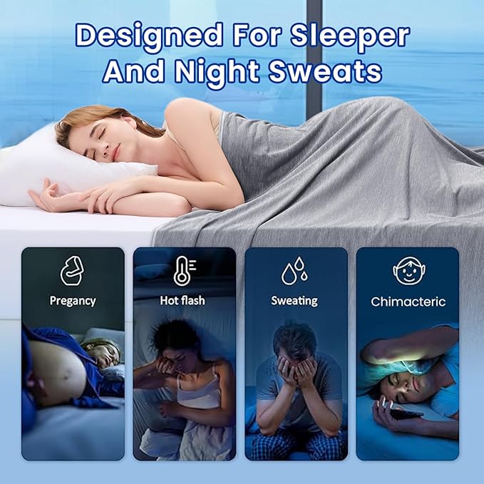 TOPCEE Cooling Blanketfor Night Sweats Absorbs Heat to Keep Adults, Children - Image 4