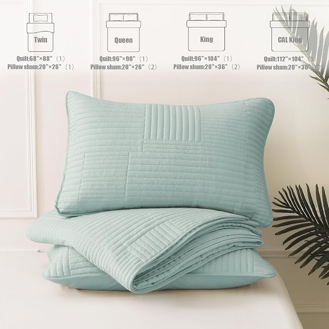 Whale Flotilla Ultra Soft King Quilt Bedding Set, Lightweight Microfiber Aqua - Image 8