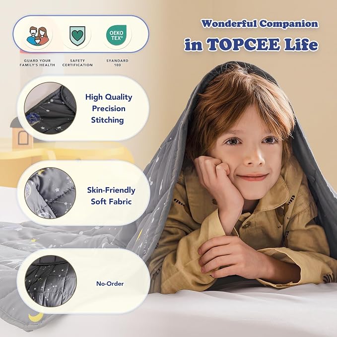 Topcee Weighted Blanket Cooling Throw Heavy Blanket - Image 5