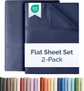 Twin XL Size Flat Sheet -Pack of 2 Top Flat Bed Sheet Only -Ultra-Soft by CGKUnlimited