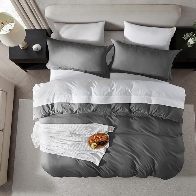 Nestl Grey Duvet Cover King Size - Image 5